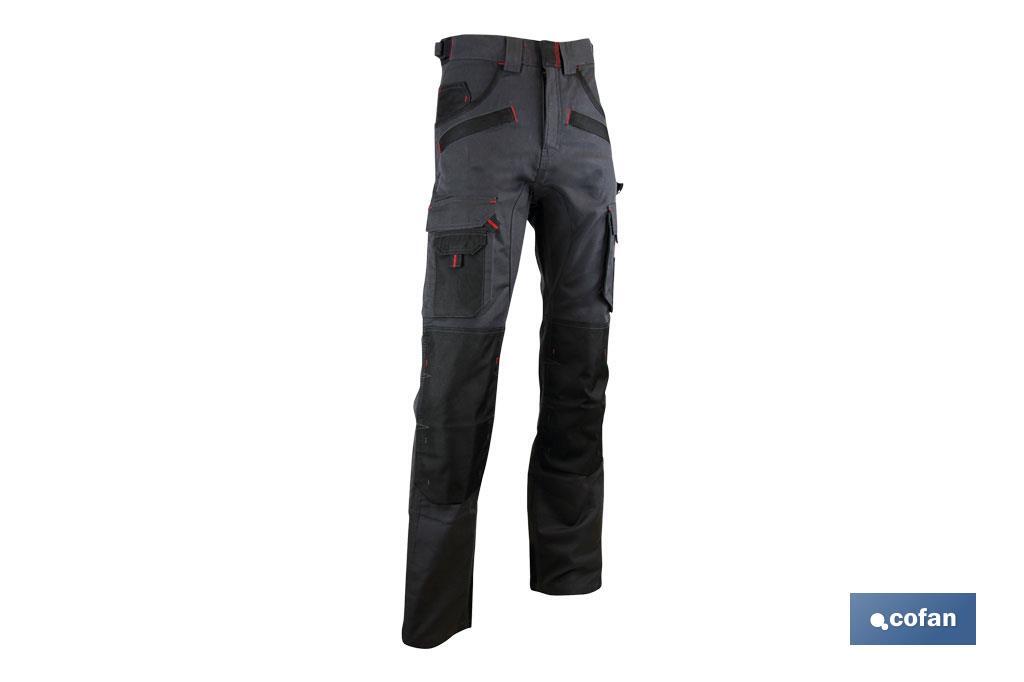 PANTALON TRABAJO MULTIB. CARLSON 300gms/m GRIS-NEGRO T-56 (PACK: 1 UDS)